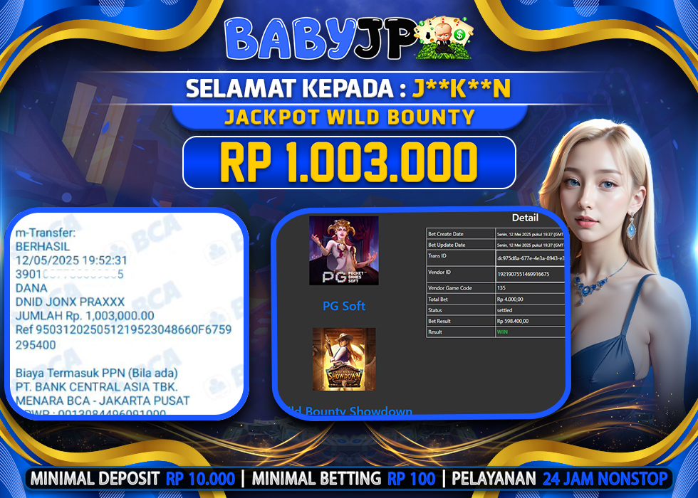 J**K**N JACKPOT WILD BOUNTY,-LUNAS